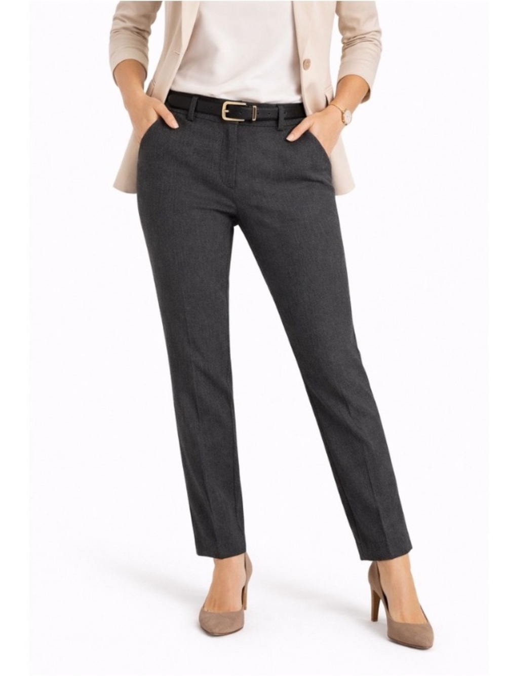 GAP Women's Straight-Leg Jeans in Charcoal  Heather Gray 20